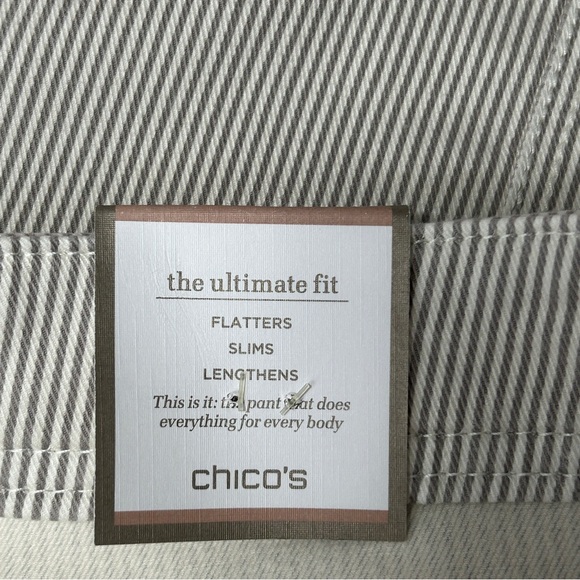 Chico's Pants - Chico's Pants Striped The Ultimate Fit Flatters Slims Size 2 (12) NEW